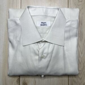 Fray for Neiman Marcus Sea Island Cotton Ivory Dress Shirt Mens Size L/16.5